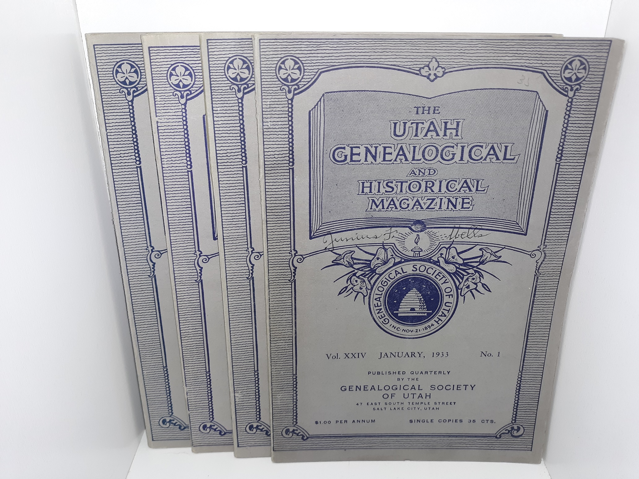 4 Issues of The Utah Genealogical and Historical Magazine for the Year 1933