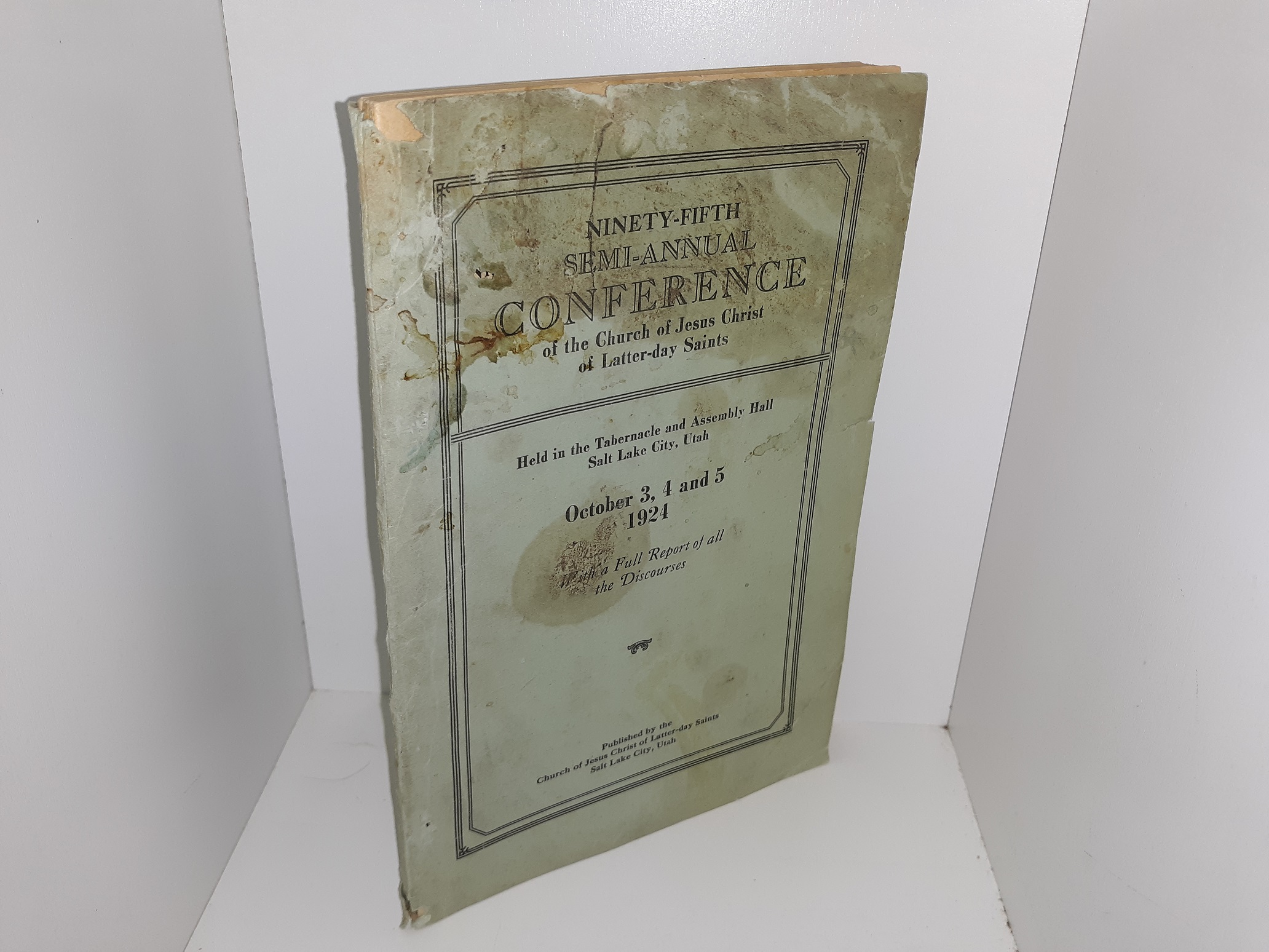 LDS General Conference Report: October 3, 4 and 5 1924 (1924)