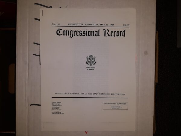 Congressional: Vol. 135, No. 69, Washington, Wednesday, May 31, 1989 (1989)