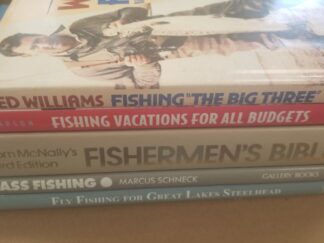 Bundle of 5 Books on Fishing — Fly-Fishing for Great Lakes Steelhead / Bass Fishing / Tom McNalley’s Fisherman’s Bible / Fishing Vacations for All Budgets / Fishing the Big Three