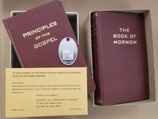 1966 / 1969 --- Box with Military Edition Book of Mormon, Copy of Principles of the Gospel & A Small Envelope with the LDS Identification Tag Inside