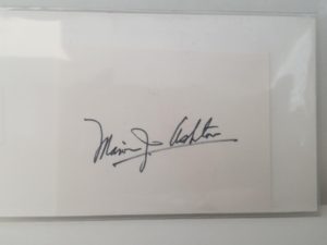 Card Signed by Elder Marvin J. Ashton — with his Priesthood Lineage