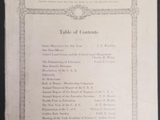 1924 -- Utah Educational Review, Vol. XVIII, Number 3, November 1924 --- Owned by Elder Orson F. Whitney --- Single Issue Magazine