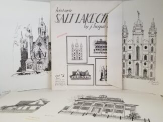 1972 --- Historic Salt Lake City --- by J. Hogue Case --- Set #1 --- Temple / Assembly Hall / Beehive House / Forest Form Home --- 4 Signed Prints in Original Envelope