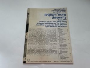 Barron’s Profiles of American Colleges an in-depth Study: Brigham Young University