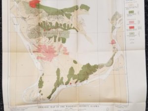 1919 — Geologic Map of the Marshall District, Alaska — by George L. Harrington, Surveyed in 1916 — About 19″x17.5″