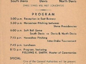 Broadside:   High Priest’s Outing, Lagoon, August 22, 1946 — Single-Sided Sheet