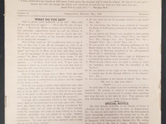The Voice of Warning, Volume 14, Number 5, May 1943 — [Church of Christ – Independence, Mo.] — Single Issue