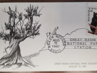 Great Basin National Park Dedication August 15, 1987 --- Envelope with 22 Cent Black Bear Stamp