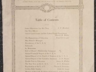 Utah Educational Review, November 1924 --- Owned by Pres. Joseph F. Smith --- Volume XVIII, Number 3 --- Single Issue Periodical