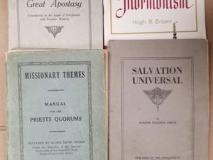 4 LDS Softbound Booklets — Missionary Themes (1925) / Great Apostasy by Talmage (1910) / Salvation Universal (1920) by Joseph Fielding Smith / Mormonism by Hugh B. Brown