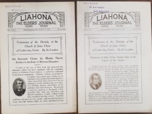 2 Issues of the Liahona, The Elders’ Journal — August 4 and July 28, 1914 — Sent to Apostle Hyrum M. Smith — Son of Joseph F. Smith
