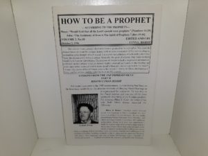 How To Be A Prophet—According to the Prophets—: Vol. 2, No. 10, October 2, 1996 (1996)