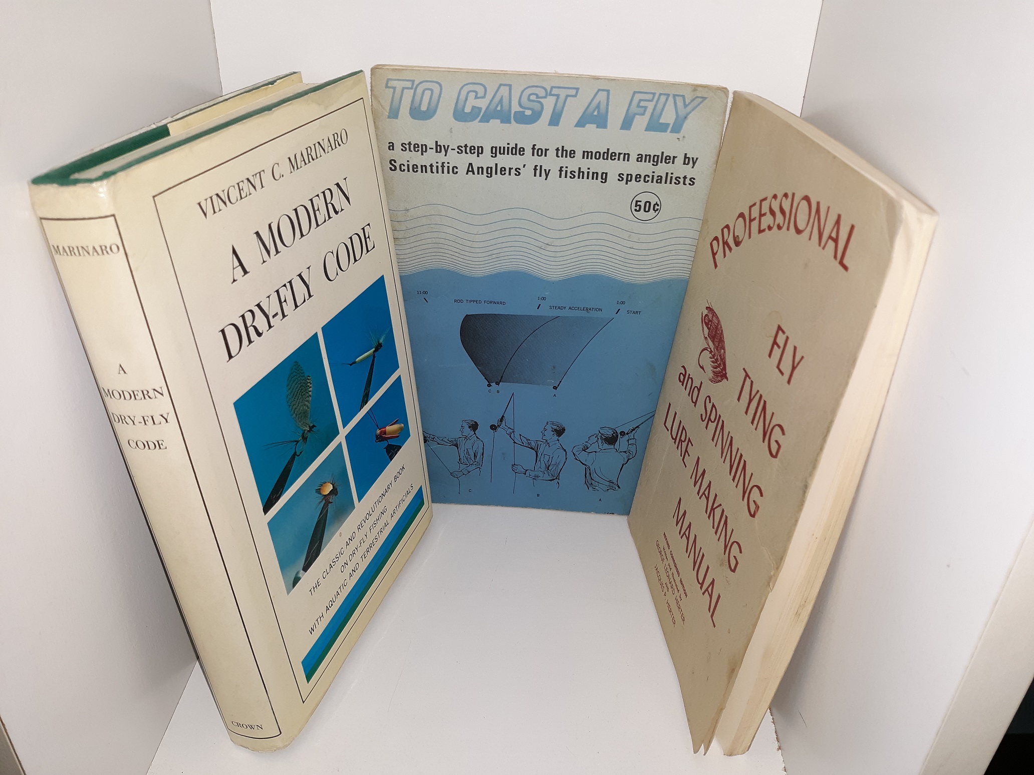 3 Books on Fly Fishing: Professional Fly Tying and Spinning Lure Making Manual / To Cast A Fly: A Step-by-Step Guide for the Modern Angler by Scientific Anglers’ Fly Fishing Specialists / A Modern Dry-Fly Code (See Details)