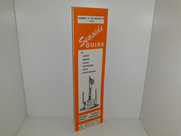 August 17 to August 30 1974: Seaside Guide To....  Sports, Movies, Dining, Sightseeing, Shops, Entertainment (Pamphlet) (1974)