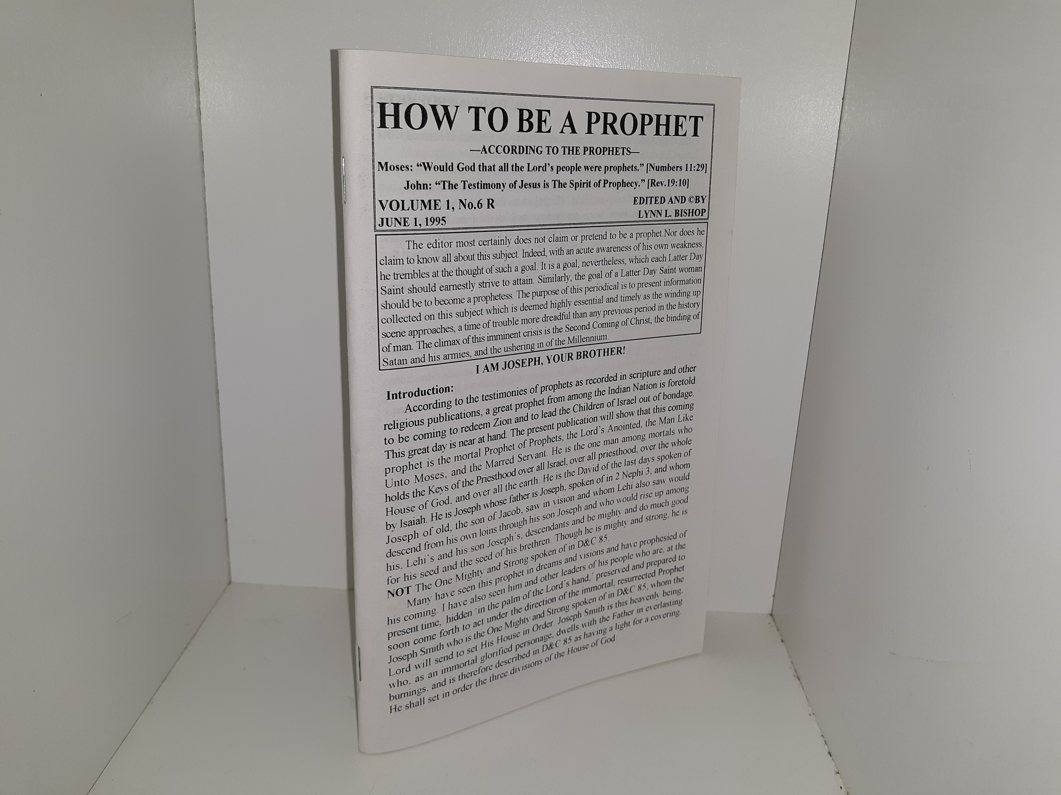 How to be a Prophet: Vol. 1, No. 6 R, June 1, 1995 (1995)