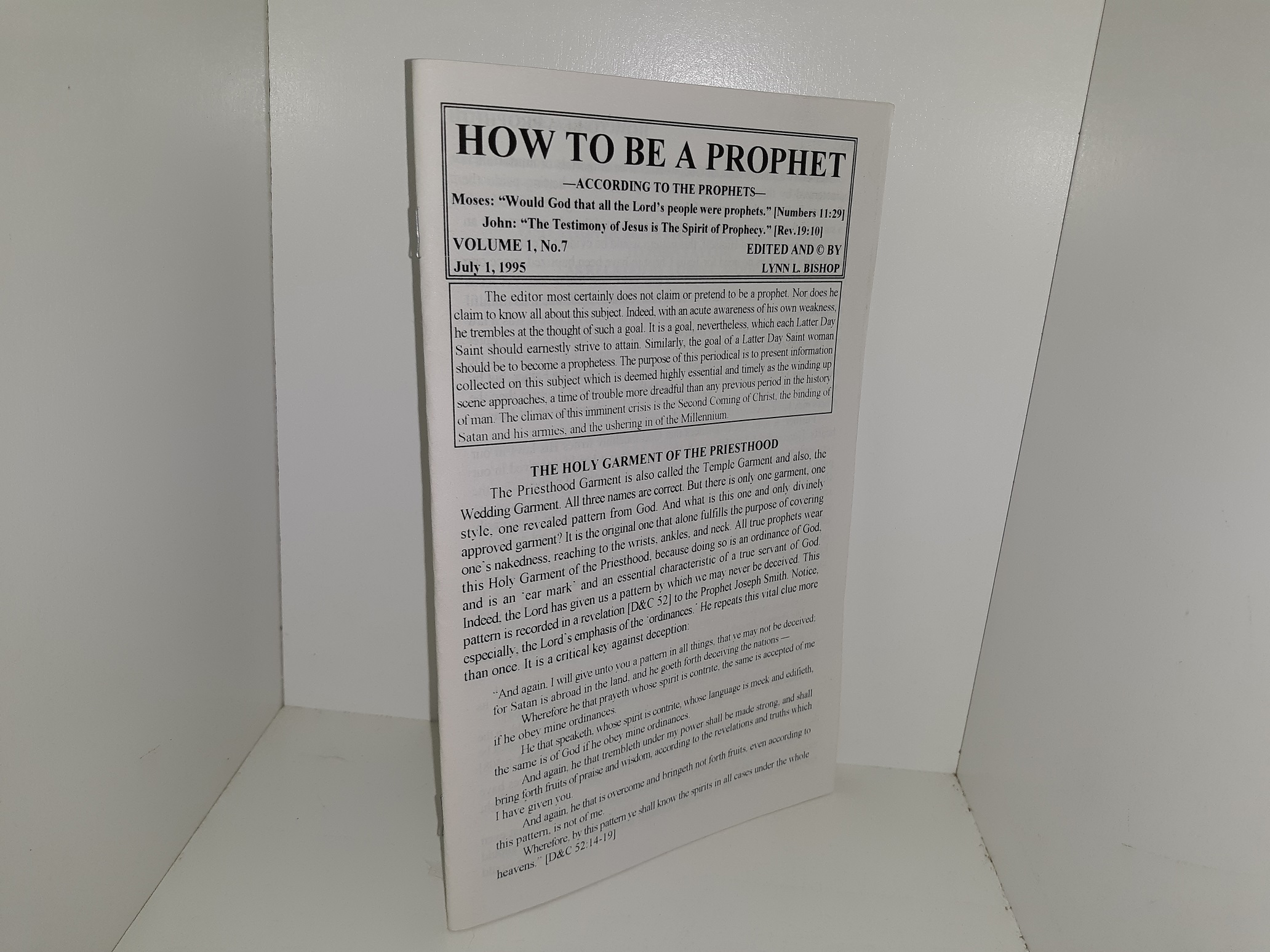 How to be a Prophet: Vol. 1, No. 7, July 1, 1995 (1995)