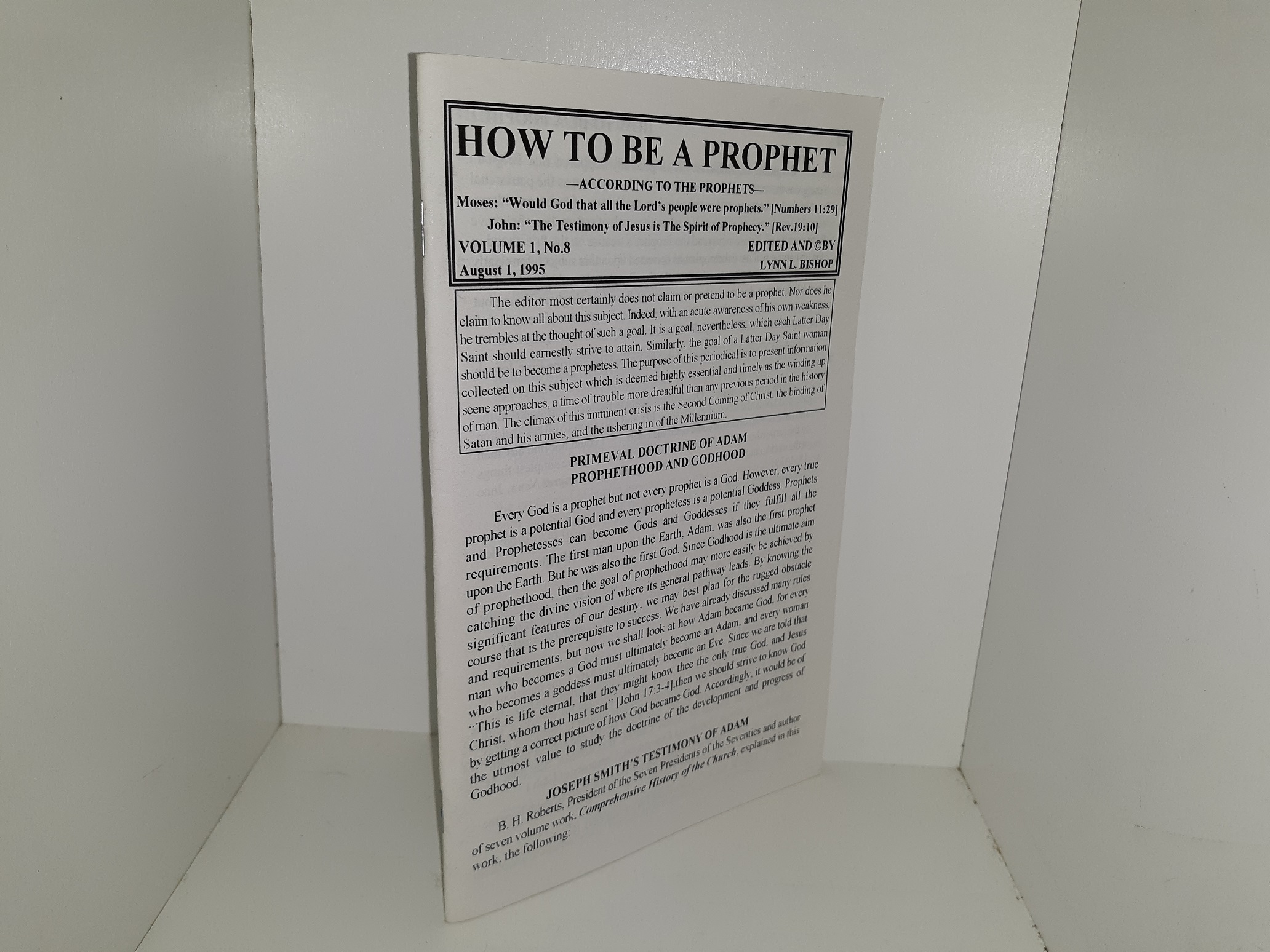 How to be a Prophet: Vol. 1, No. 8, August 1, 1995 (1995)