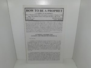 How to be a Prophet: Vol. 1, No. 1, January 3, 1995 (1995)