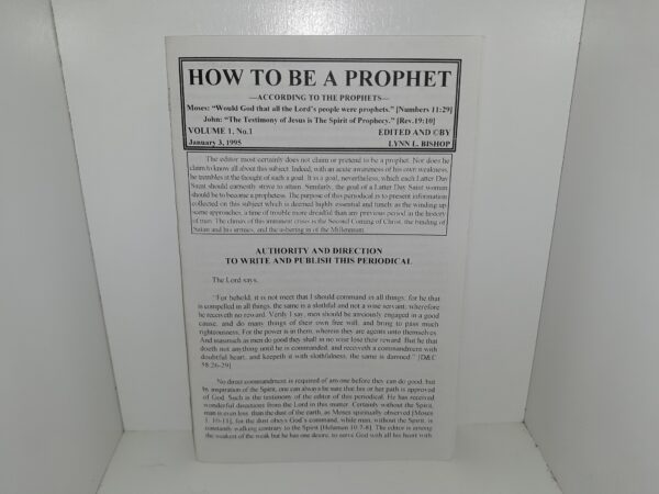 How to be a Prophet: Vol. 1, No. 1, January 3, 1995 (1995)