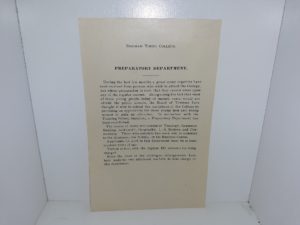 Brigham Young College: Preparatory Department (Broadside)