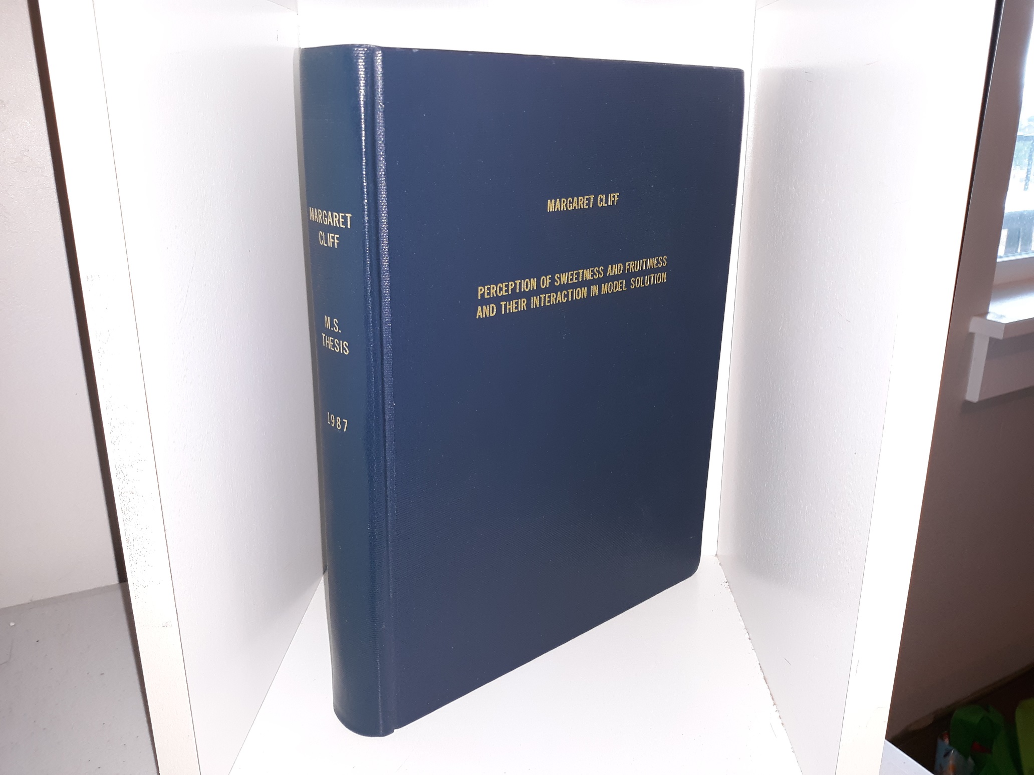 Perception of Sweetness and Fruitiness and Their Interaction in Model Solution (1987) ~ by Margaret Cliff