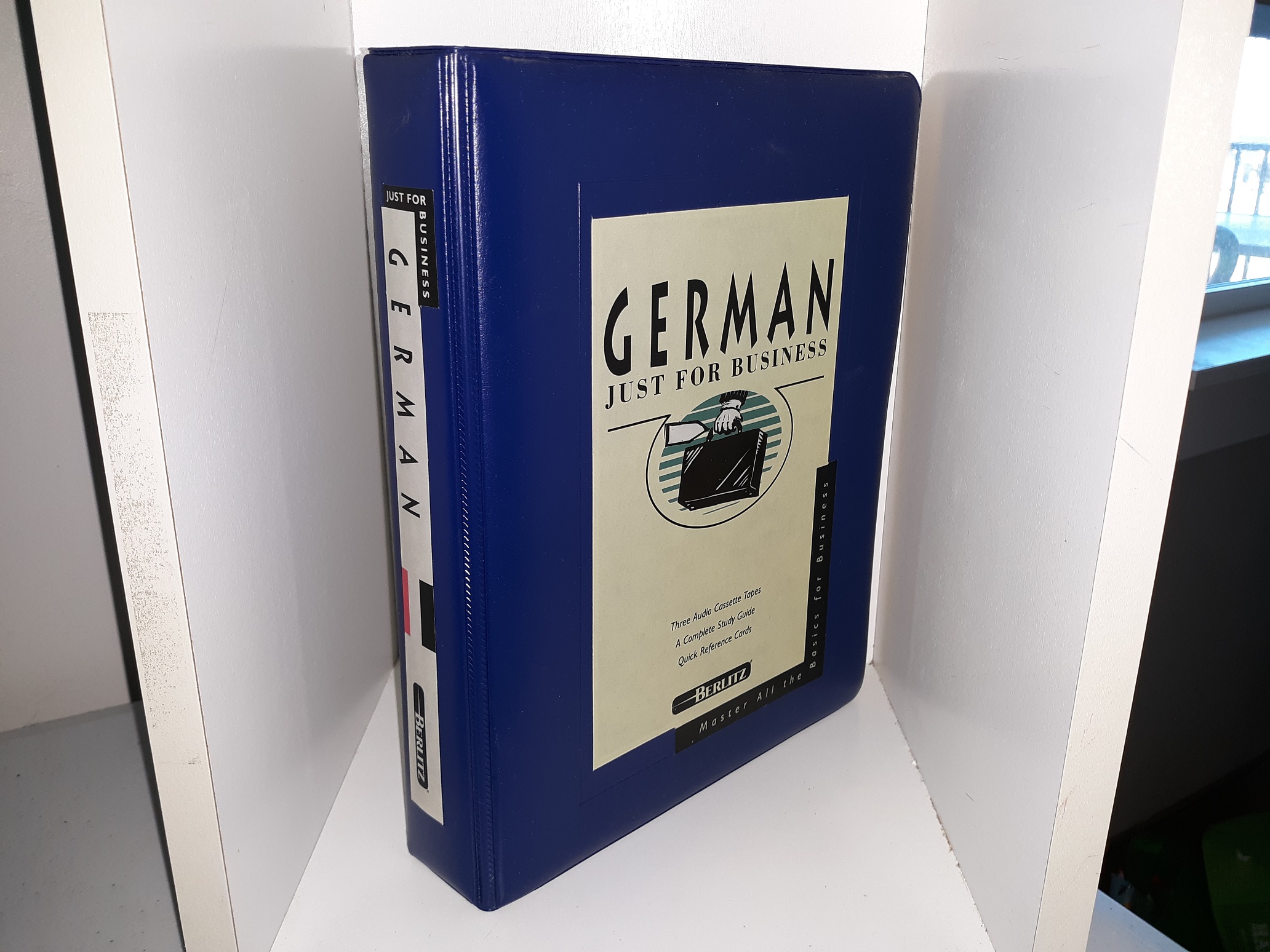 German Just for Business (3 Audio Cassettes, Study Guide, and Flash Cards) (Like New) (1992)