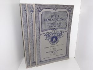 3 Issues of The Utah Genealogical and Historical Magazine (See Details)