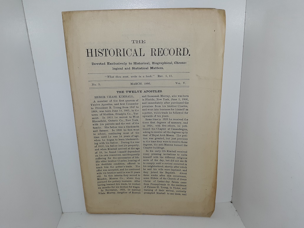 The Historical Record: Vol. 5, No. 3, March, 1886 (Uncut) (1886)