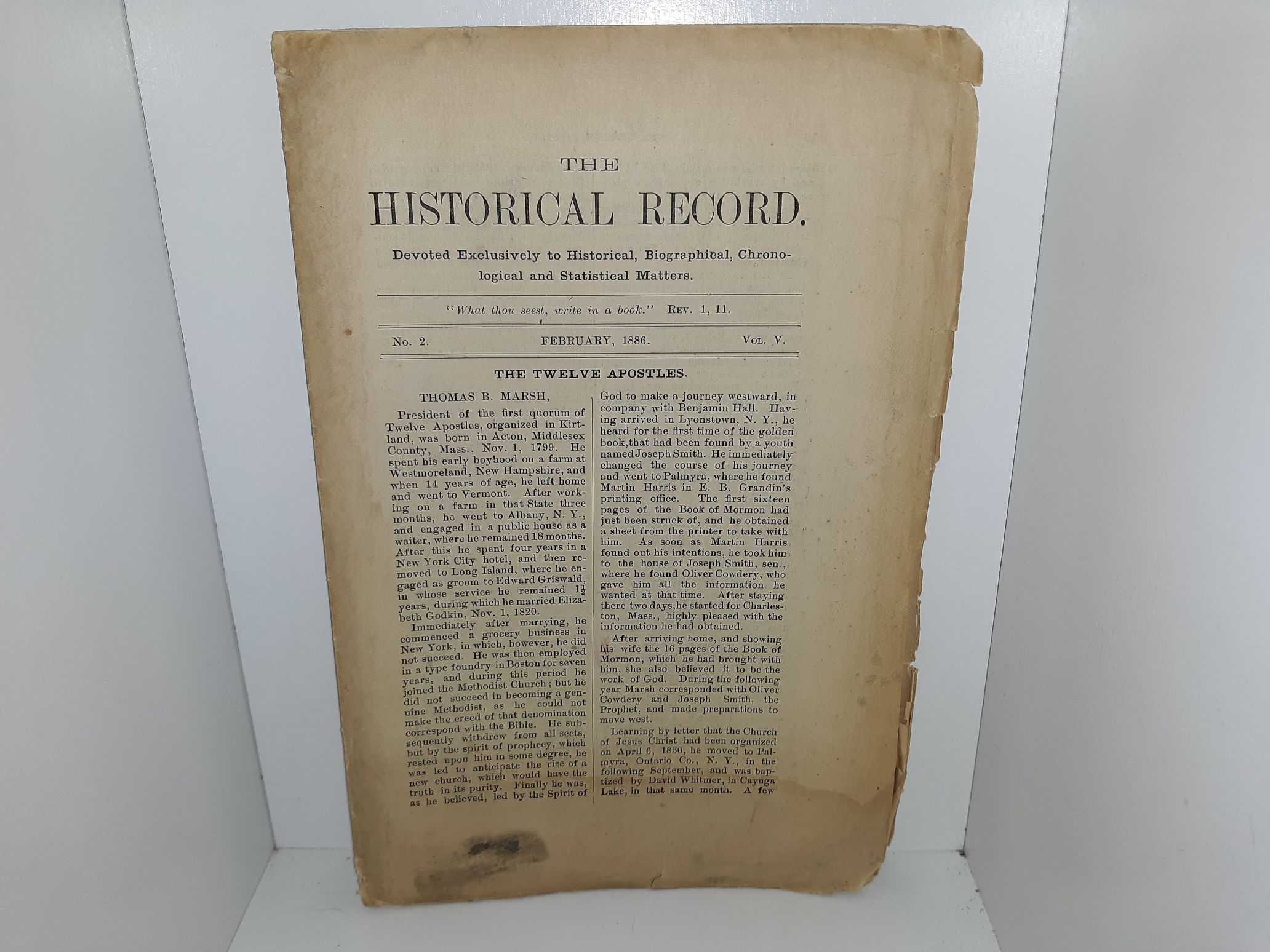 The Historical Record: Vol. 5, No. 2, February, 1886 (Uncut) (1886)