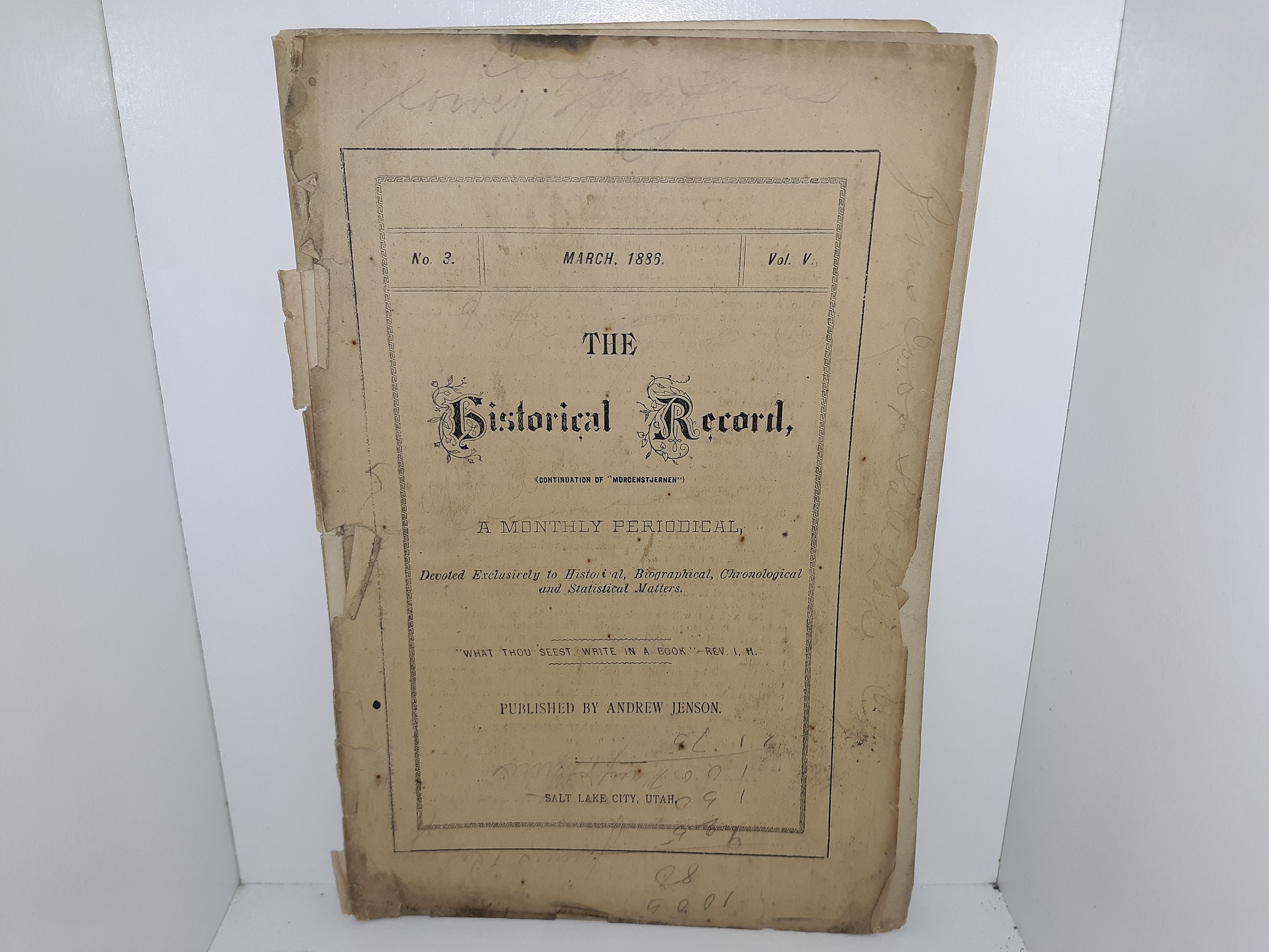 The Historical Record: Vol. 5, No. 3, March, 1886 (1886)