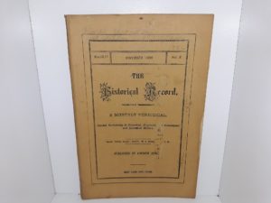 The Historical Record: Vol. 5, No. 10, 11, November, 1886 (1886)