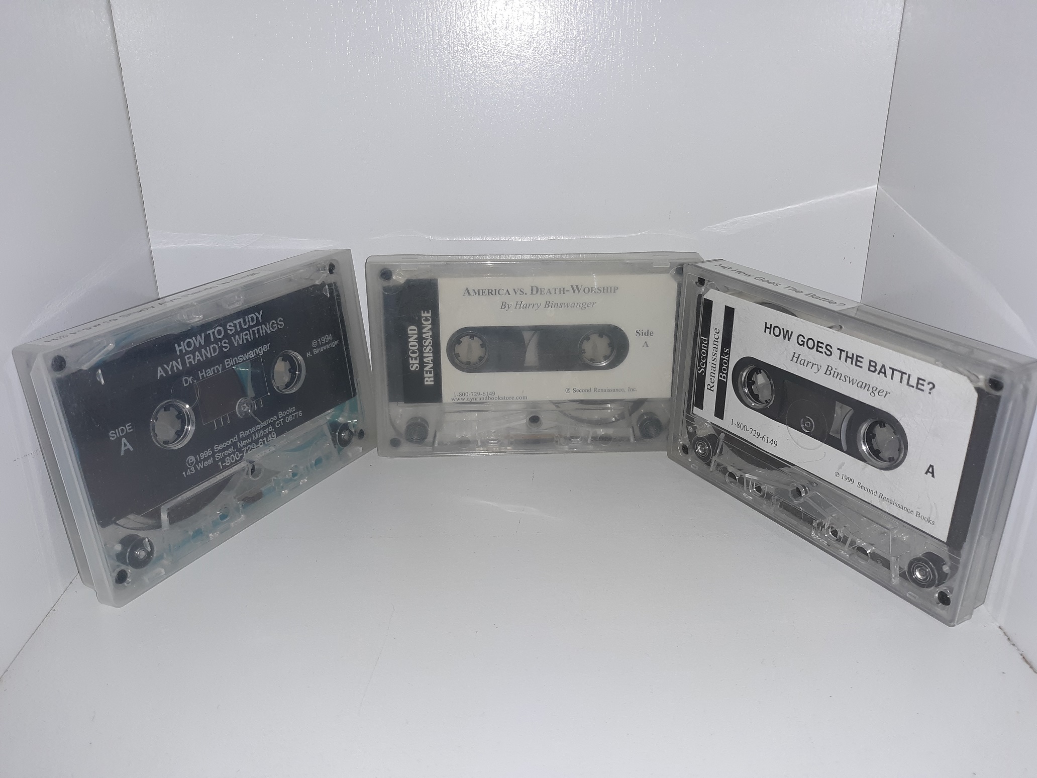 3 Books on Audio Cassettes by Harry Binswanger: How to Study Ayn Rand’s Writings / America Vs. Death-Worship / How Goes the Battle?