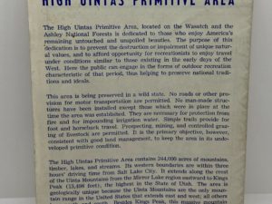 The High Uintas Primitive Area map