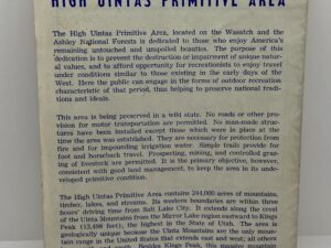 The High Uintas Primitive Area map