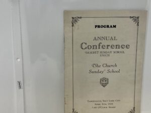 Deseret Sunday School Union Annual Conference Program – 1928