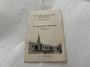 The Levittiwn Evangelical United Brethern Church: The Laying of the Cornerstone Sunday April 3,1960