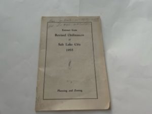 1955-Extract from Revised Ordinances of Salt Lake City 1955