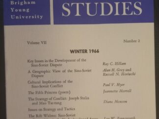 BYU Studies -- Winter 1966 -- Volume VII, Number 2 -- Single Issue Periodical