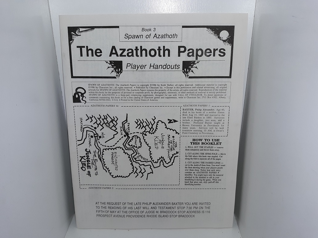 Spawn of Azathoth, Herald of the End of Time: A Chaosium Call of Cthulhu Game Supplement (1986) ~ by Keith Herber