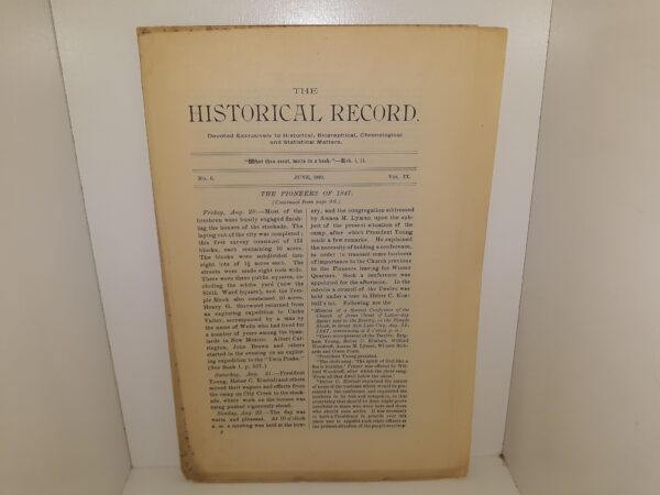 The Historical Record: Vol. 9, No. 6, June, 1890 (Uncut) (1890)