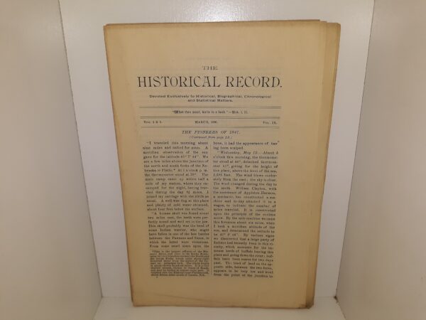 The Historical Record: Vol. 9, Nos. 2 & 3, March, 1890 (1890)