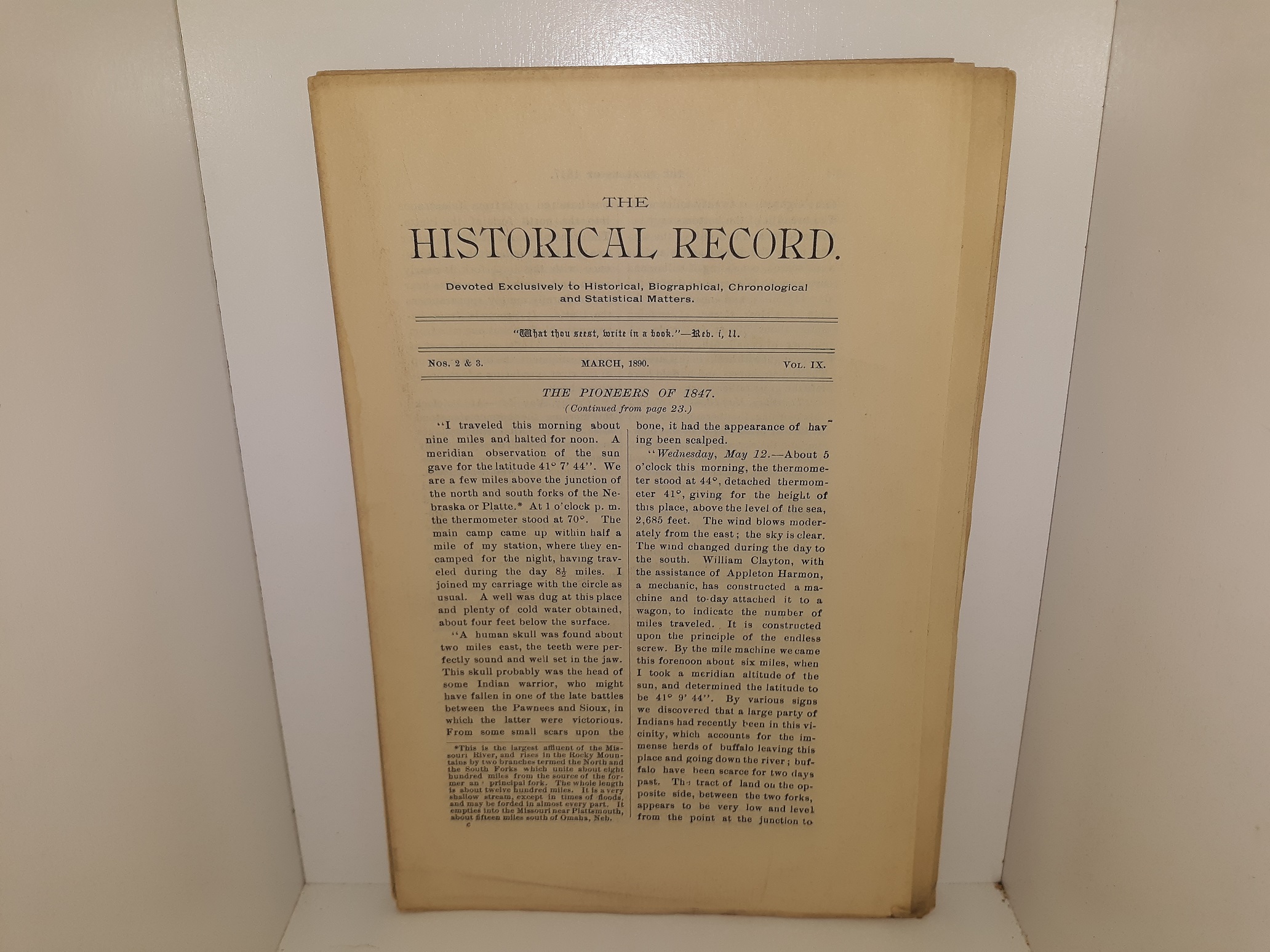 The Historical Record: Vol. 9, Nos. 2 & 3, March, 1890 (1890)