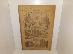 The Historical Record: No. 11, Vol. 6, Whole No. 83, November, 1887 (1887)