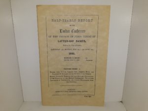 Half-Yearly Report of the London Conference of the Church of Jesus Christ of Latter-day Saints, Held in the City of London, Saturday and Sunday, May 31st, and June 1st, 1851 (Reprint) (1973)