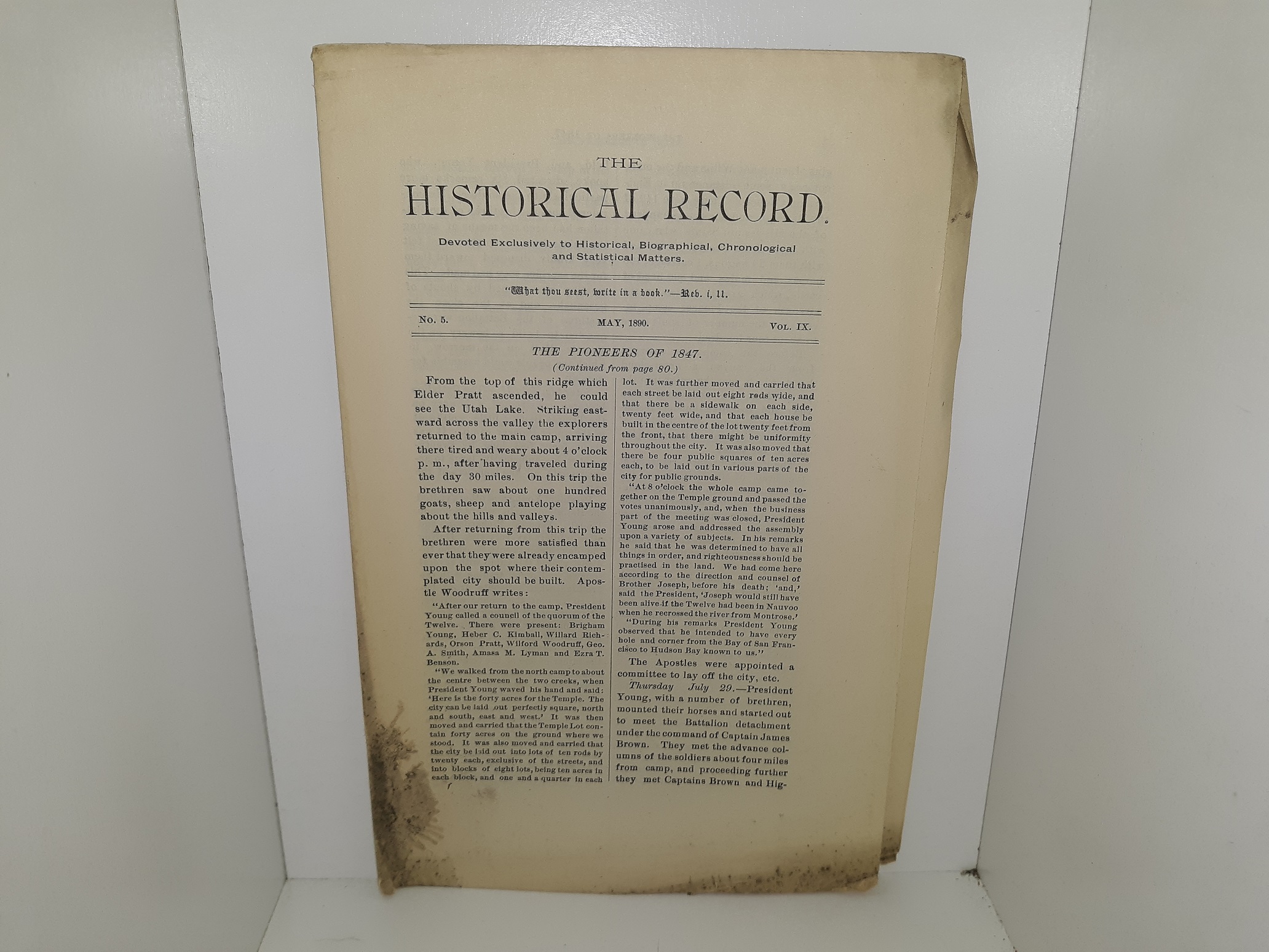 The Historical Record: Vol. 9, No. 5, May, 1890 (Uncut) (1890)