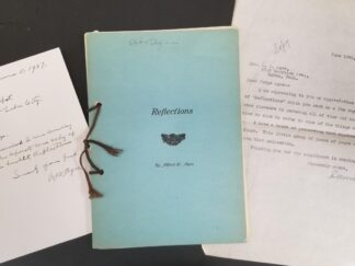November 18, 1926 -- Reflections -- by Alfred W. Agee -- Inscribed & Signed by Author (Judge Agee) -- Also a Letter Signed by Utah Justice David Moffat & Signed Card by Agee to Judge Moffat