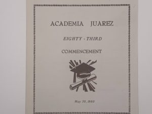 Academia Juarez 83rd Commencement program (1980)