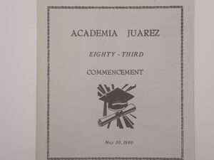 Academia Juarez 83rd Commencement program (1980)