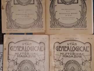 The Utah Genealogical and Historical Magazine 4 Vol. Set for the Year 1916